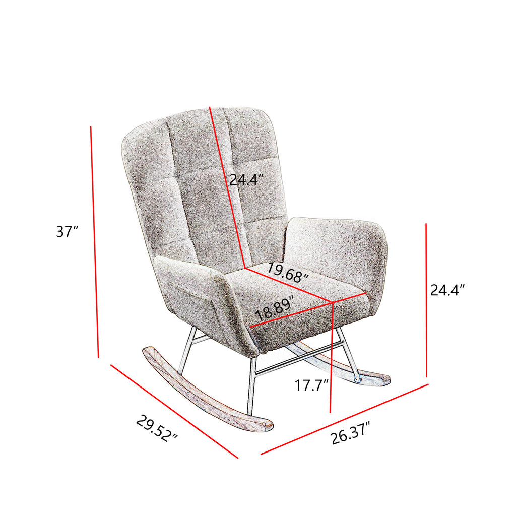 Cream White Teddy Rocking Armchair - Grand Goldman Shop