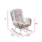 Cream White Teddy Rocking Armchair - Grand Goldman Shop