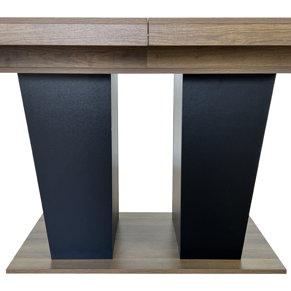 Extendable Dining Room Table for 4-10 People,Wooden Transformer Kitchen Dining Table with Black Double Sturdy Pedestal Base, Modern Expandable Large Table - Grand Goldman Shop
