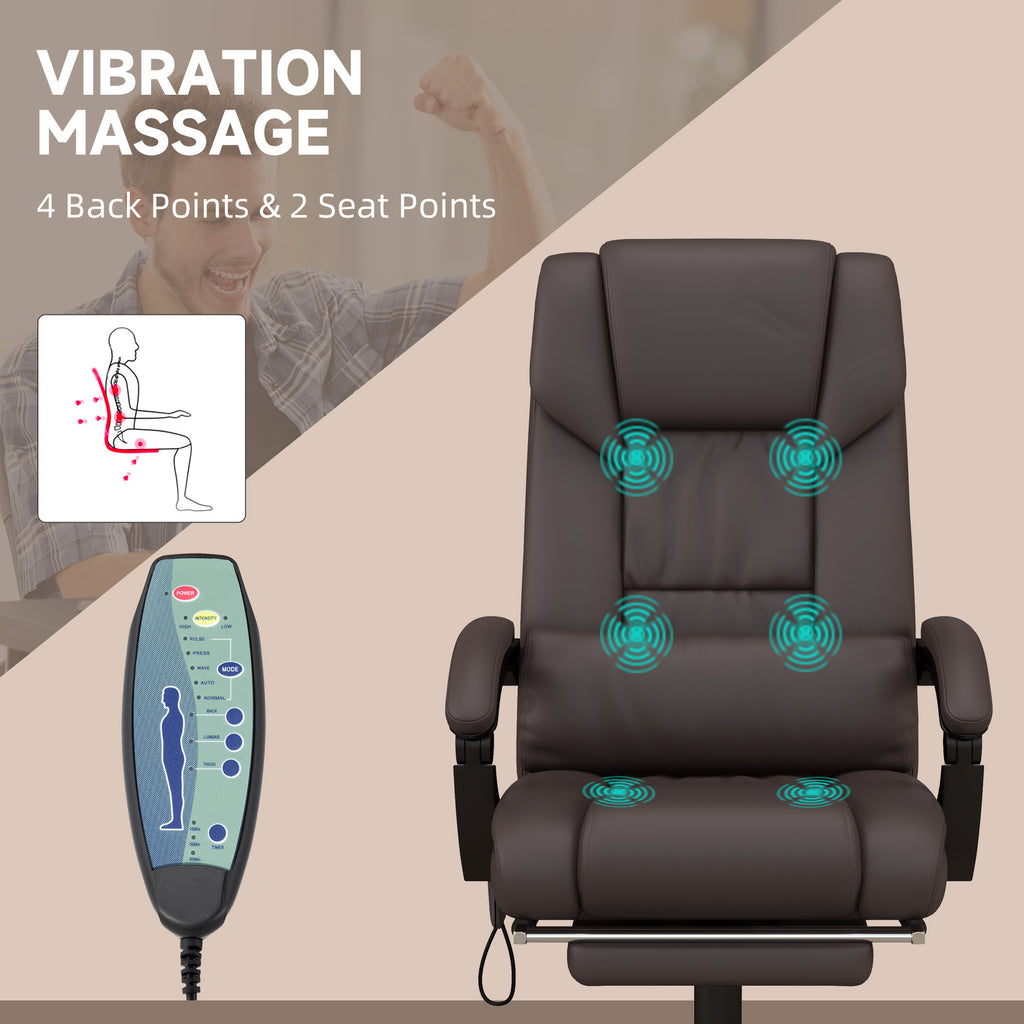 High Back Vibration Massage Office Chair with 6 Points, Hight Adjustable Computer Desk Chair, Reclining Office Chair with Ret