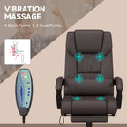 High Back Vibration Massage Office Chair with 6 Points, Hight Adjustable Computer Desk Chair, Reclining Office Chair with Ret