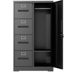 Metal Storage Vertical Filing Cabinet with Lock, Steel File Locker with 4 Drawers and 1 door for School, Living Room, Bedroom
