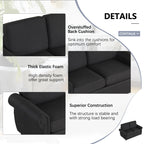 Orisfur Pull Out Sofa Bed Loveseat Sleeper with Twin Size Memory Foam Mattress & USB Ports, Black Linen - Grand Goldman Shop