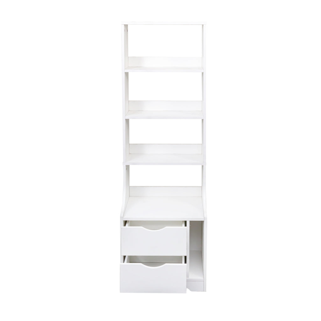 Night Stand with Bookshelf, Night Stand with 2 Storage Drawers for Bedroom - Grand Goldman Shop