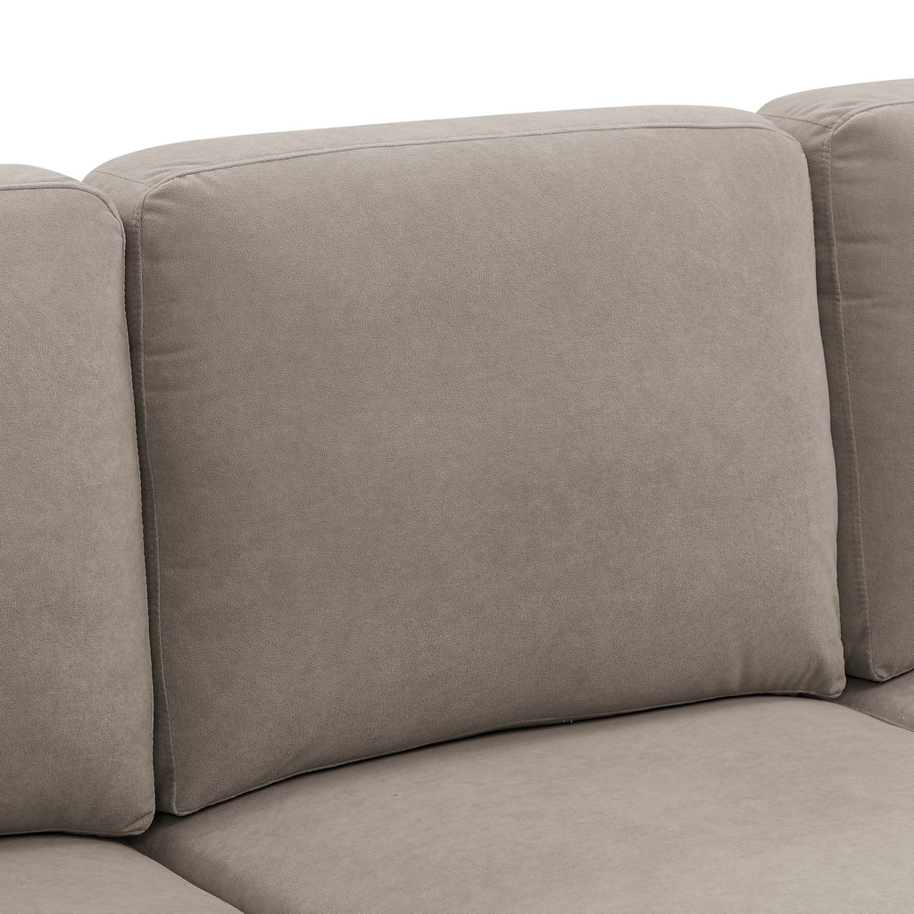 Polyester Blend Upholstered U-Shape Sectional with Metal Legs - Grand Goldman Shop