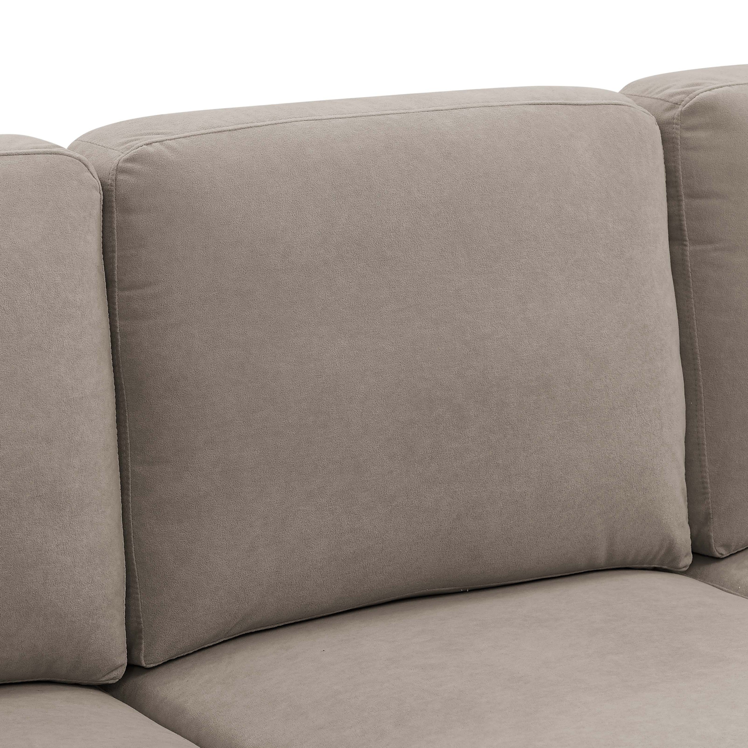 Polyester Blend Upholstered U-Shape Sectional with Metal Legs - Grand Goldman Shop