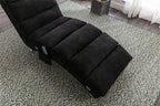 COOLMORE Luxury Upholstered Chaise Lounge Chair with Vibration for Relaxation, Modern Fixed Back Fabric Leisure Recliner Sofa for Living Room/Bedroom - Grand Goldman Shop