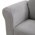 Kids Upholstered Couch with Ottoman for Toddlers, Dark Gray Velvet | Premium Home Decor - Grand Goldman
