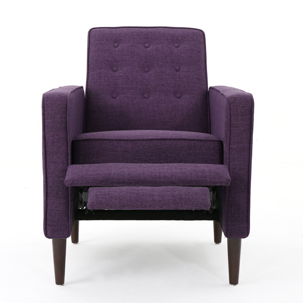 Macedonia Mid-Century Modern Button Tufted Fabric Recliner - Grand Goldman Shop