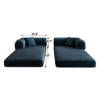 78.8' Compression Sofa,Convertible Floor Sofa Bed-with Pillow Back Support Armrest,Comfy Futon Couch Sleeper Bed,Loveseats Boneless Modular Sectional Sofa,Corduroy fabric,for Living Room,Bedroom,Blue - Grand Goldman Shop