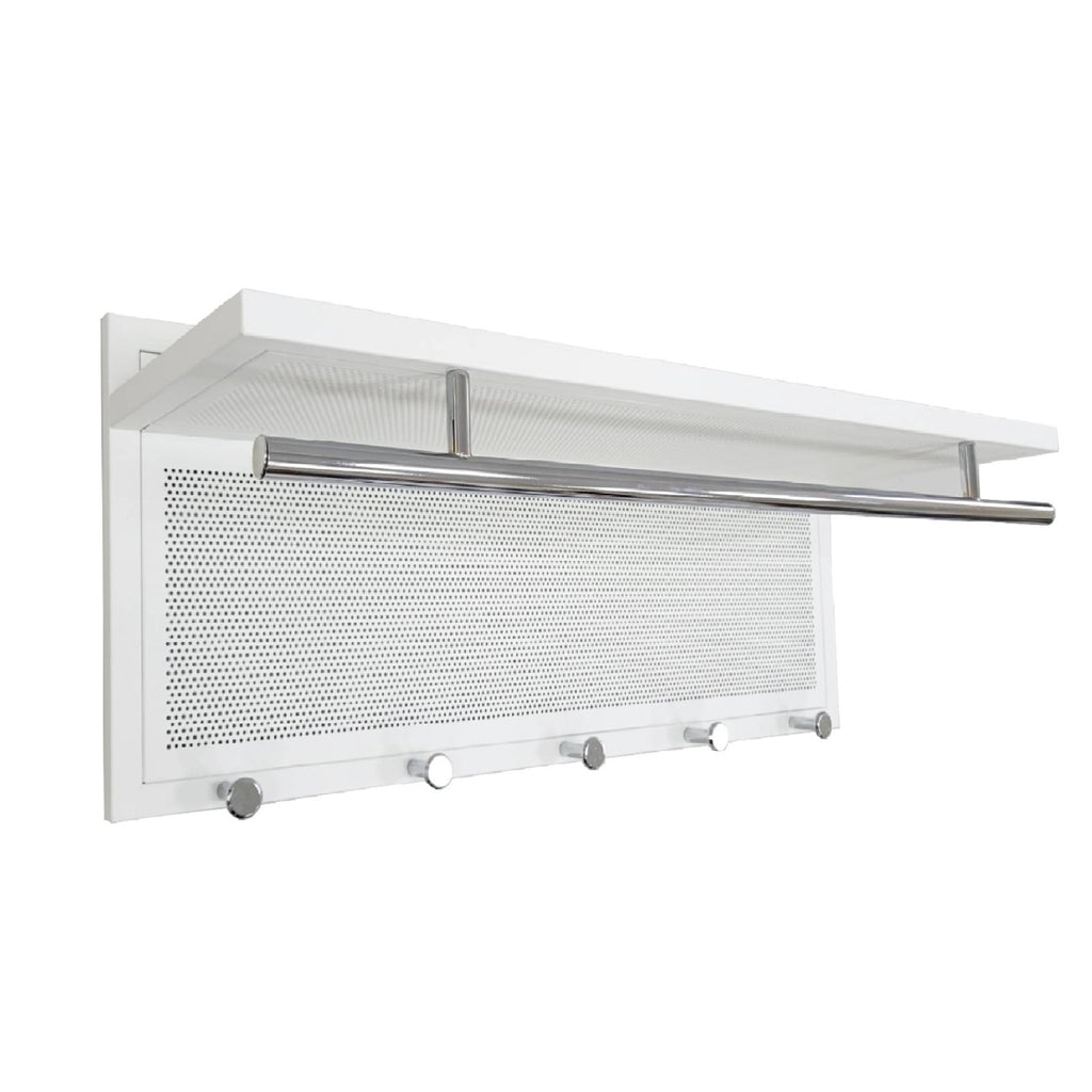 Esyspot Metal Powder Coating Hook Wall Mounted with Shelf White Metal 29.53' - Grand Goldman Shop