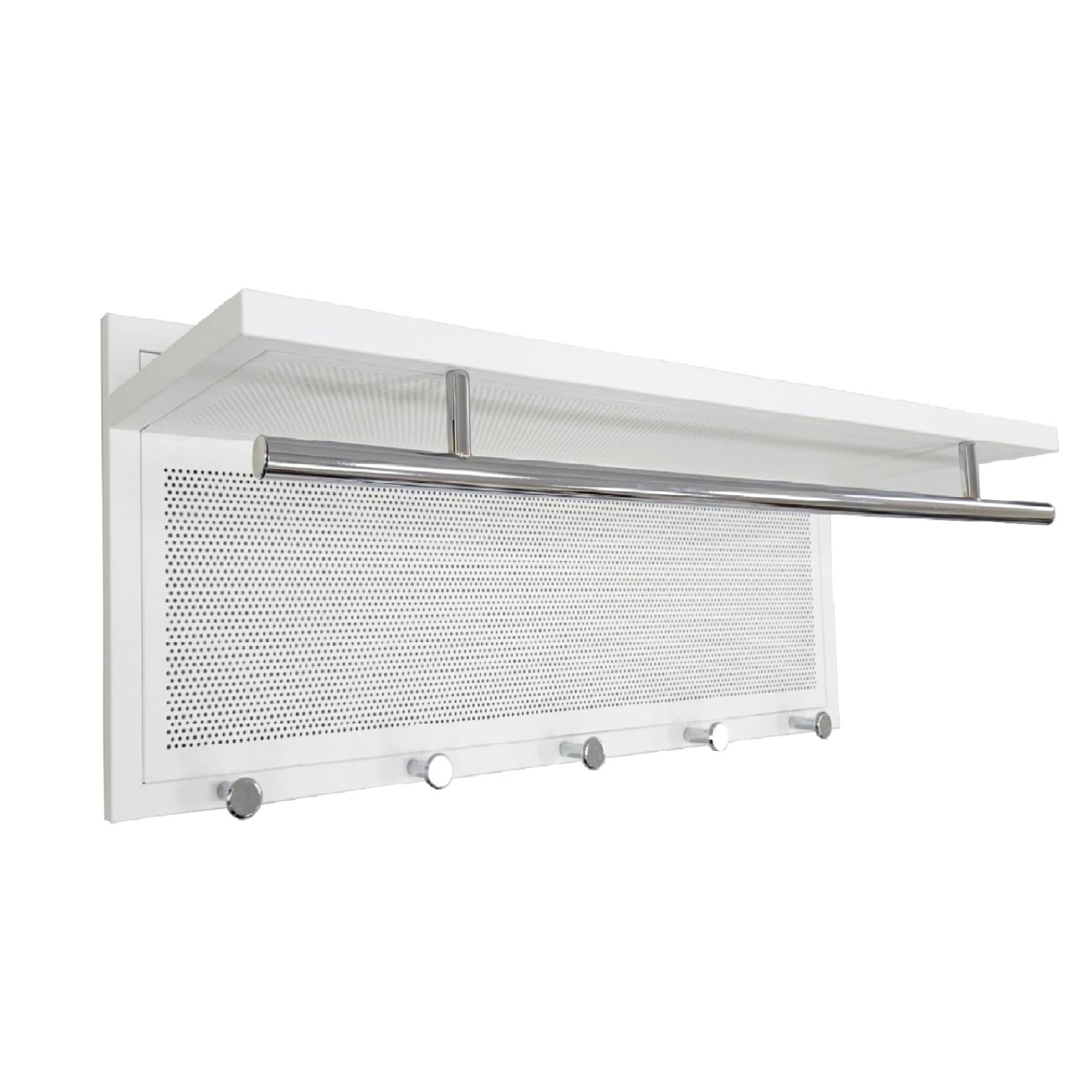 Esyspot Metal Powder Coating Hook Wall Mounted with Shelf White Metal 29.53' - Grand Goldman Shop