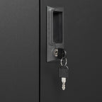 Black Metal Storage Cabinet with Locking Doors and Adjustable Shelf, Folding Filing Locker for Home Office, School, Garage, S