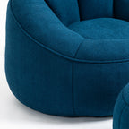 Bedding Bean Bag Sofa Chair with High-Pressure Foam and Footrest, Blue Microfiber - Grand Goldman Shop