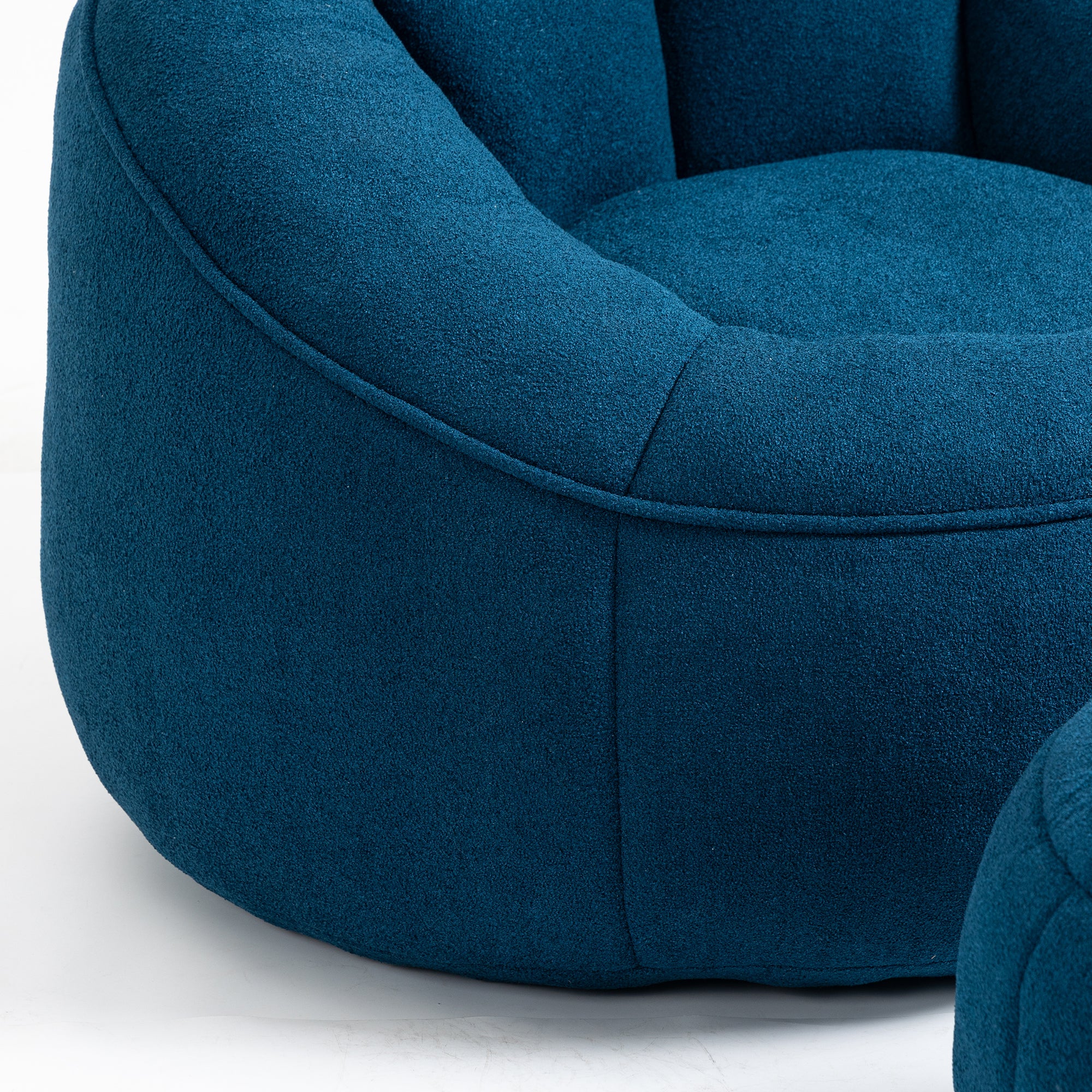 Bedding Bean Bag Sofa Chair with High-Pressure Foam and Footrest, Blue Microfiber - Grand Goldman Shop