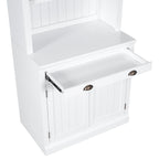 83.4'Tall Bookshelf with 3 pieces LED Lighting, Modern Bookcase with 2 Doors and 1 Drawer,Storage Bookcase with Open Shelves for Living Room,Home Office,White - Grand Goldman Shop