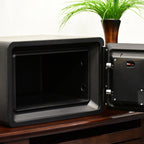 Keypad Fireproof Security Safe in Black Steel, 0.54 Cubic Ft, Durable and Secure - Grand Goldman