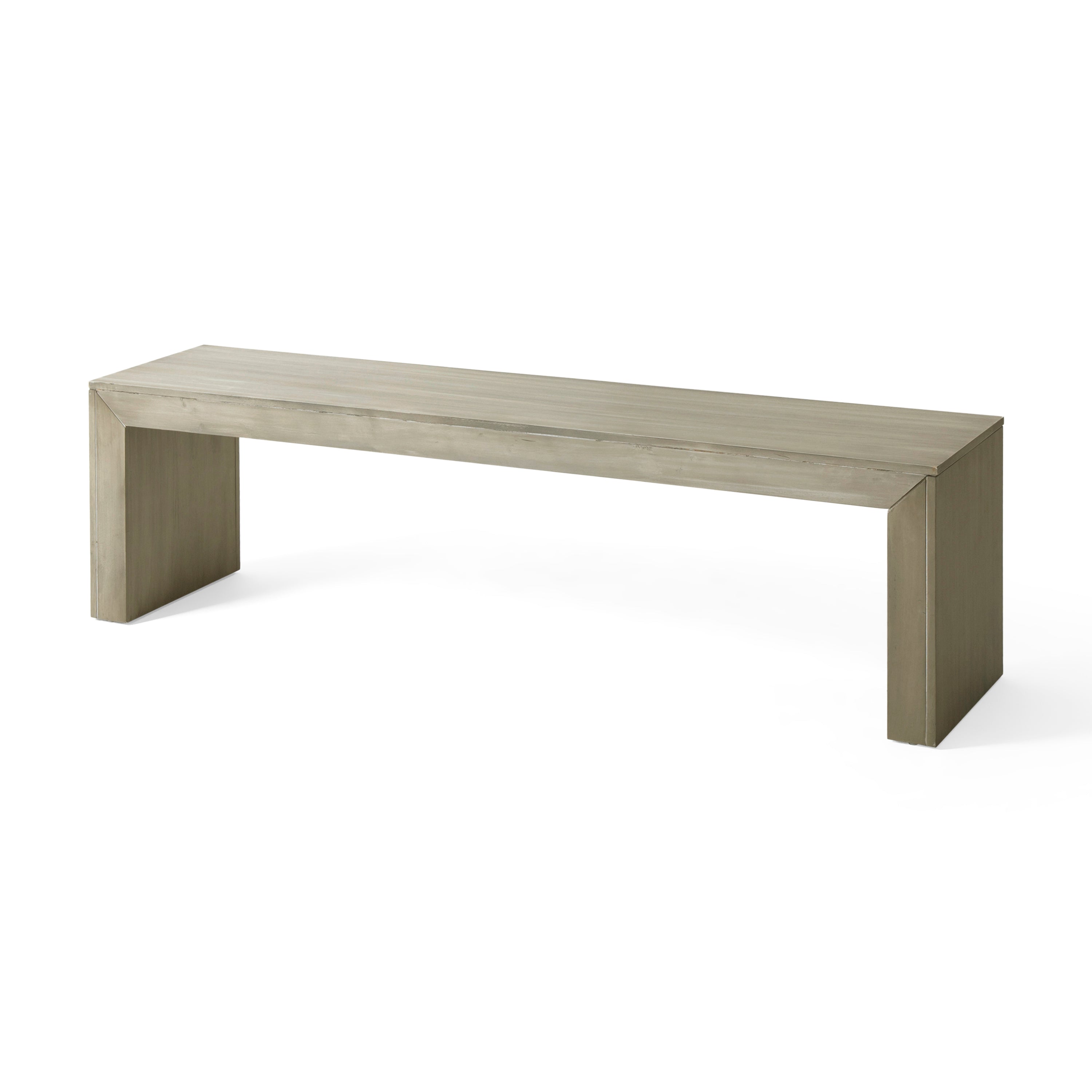 Acacia Wood Dining Bench, Grey+Taupe - Grand Goldman Shop