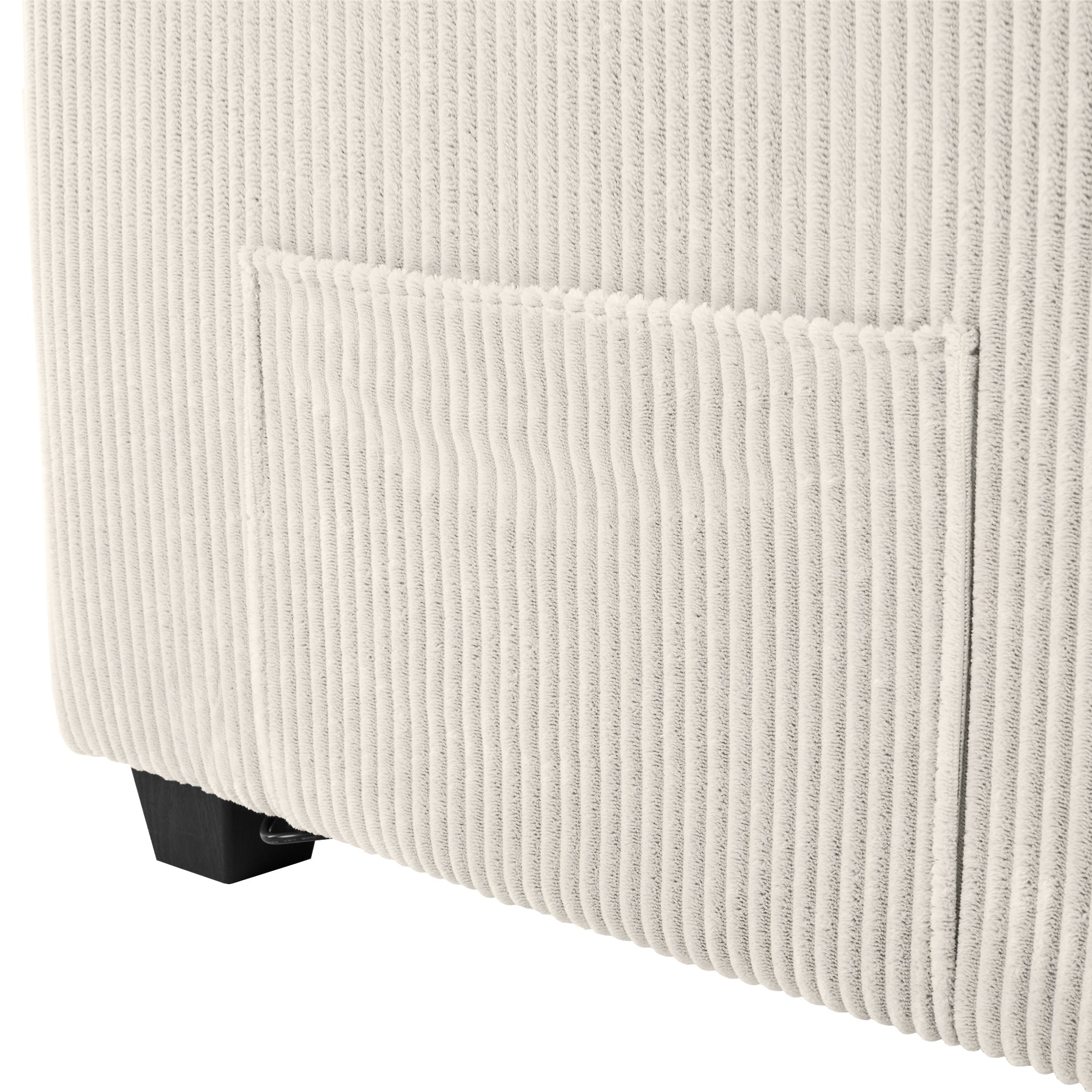 Beige Corduroy Sleeper Sofa Loveseat with Full Size Mattress, USB Ports, Cup Holders, Side Pockets, Phone Holder - Grand Goldman Shop