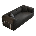 78.8' Compression Sofa,Convertible Floor Sofa Bed-with Pillow Back Support Armrest,Comfy Futon Couch Sleeper Bed,Loveseats Boneless Modular Sectional Sofa,Corduroy fabric,for Living Room,Bedroom,Black - Grand Goldman Shop