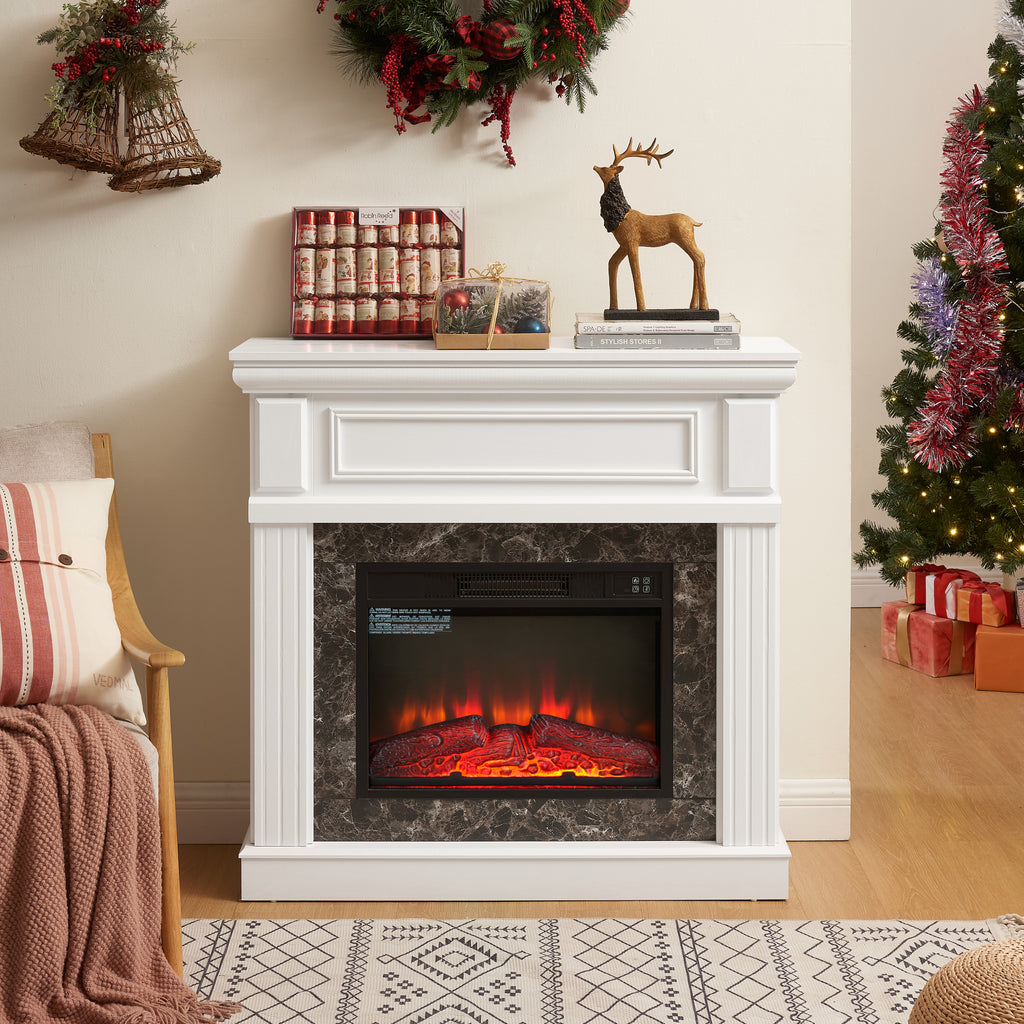 Only Mantel (NOT INCLUDED 23' FIREPLACE) -White,41.34'W*14'D*40'H - Grand Goldman Shop