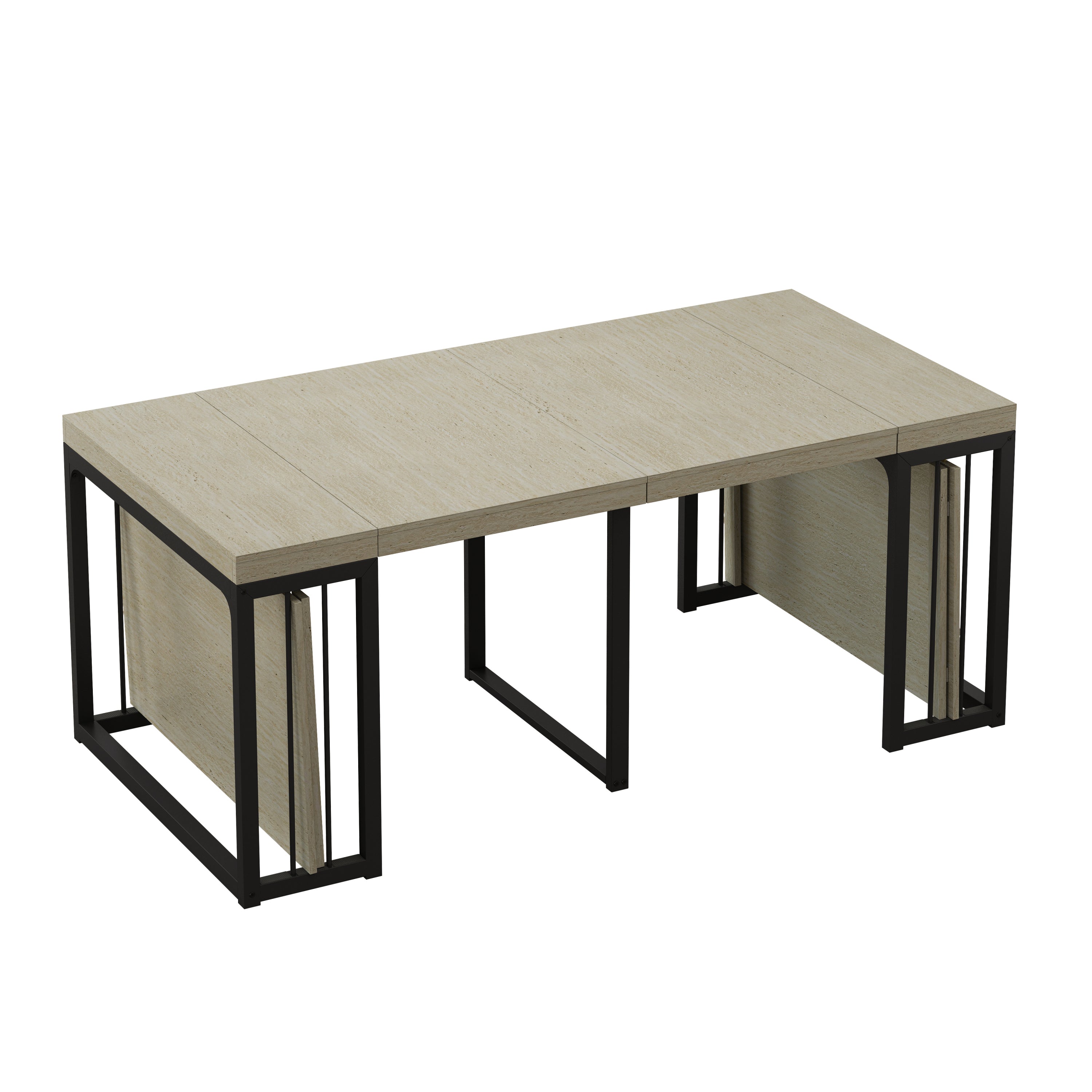23.62'- 118'Modern Extendable Dining Table,Seats 2-10 People,,Space-Saving Wood Dining Table for Kitchen/Dining Room/Living Room,Perfect for Family Gatherings/Parties(Ancient White) - Grand Goldman Shop