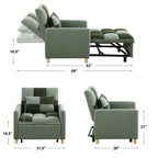 Convertible Sleeper Sofa Chair Bed, Adjustable Chair with Pillow, Multi-Functional Sleeper Chair with Soft Teddy Fabric for Living Room, Dorm, Apartment, Bedroom or Office - Grand Goldman Shop
