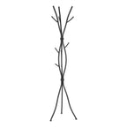 Coat Rack, Hall Tree, Free Standing, 11 Hooks, Entryway, 74'h, Bedroom, Black Metal, Contemporary, Modern - Grand Goldman Shop