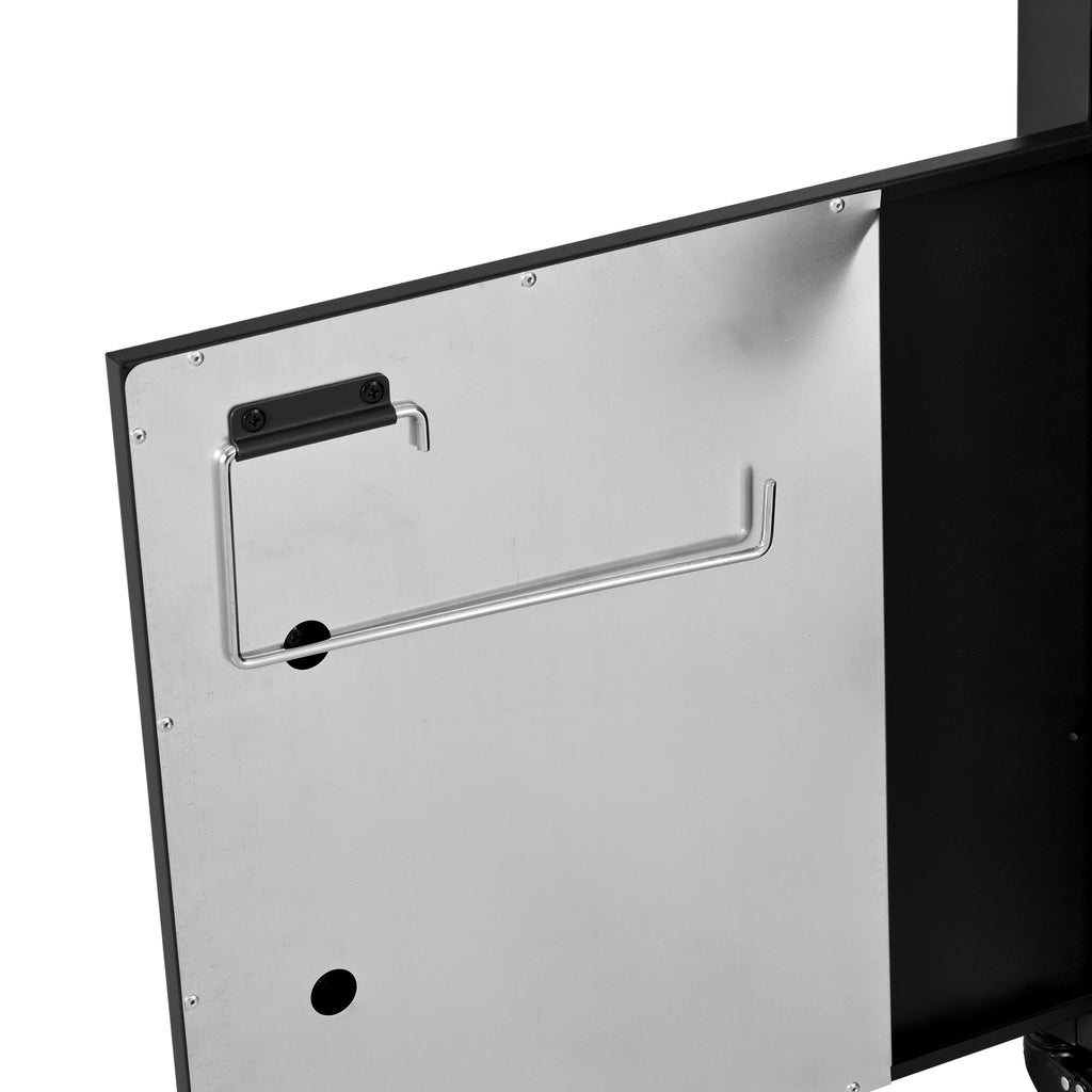 K&K 39.5' Outdoor Grill Cart with Storage Cabinet, Outdoor Bar Cart Pizza Oven Table with Wheels, Stainless Steel Top, Outdoor Kitchen Island with Spice & Paper Rack for BBQ, Waterproof Cover Included - Grand Goldman Shop