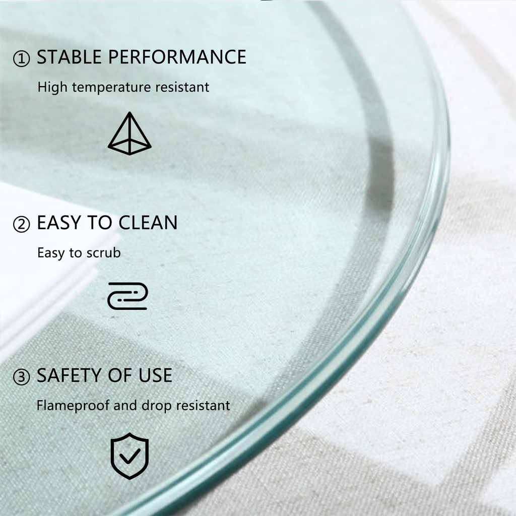 size:18.11 inch.Tempered glass table top round transparent table surface round glass table top round glass sheet. - Grand Goldman Shop