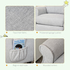 Qaba Kids Recliner Chair Children Sofa Angle Adjustable Single Lounger Armchair Gaming Chair with Footrest 2 Side Pockets for