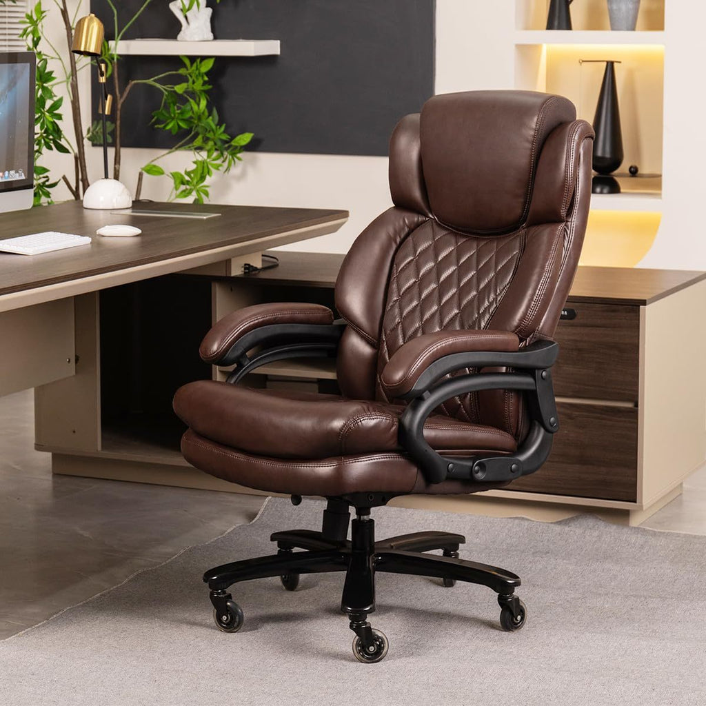 500lbs Big and Tall Office Chair for Heavy People Executive Office Chair with Wide Spring Seat Computer Desk Chair 360 Swivel