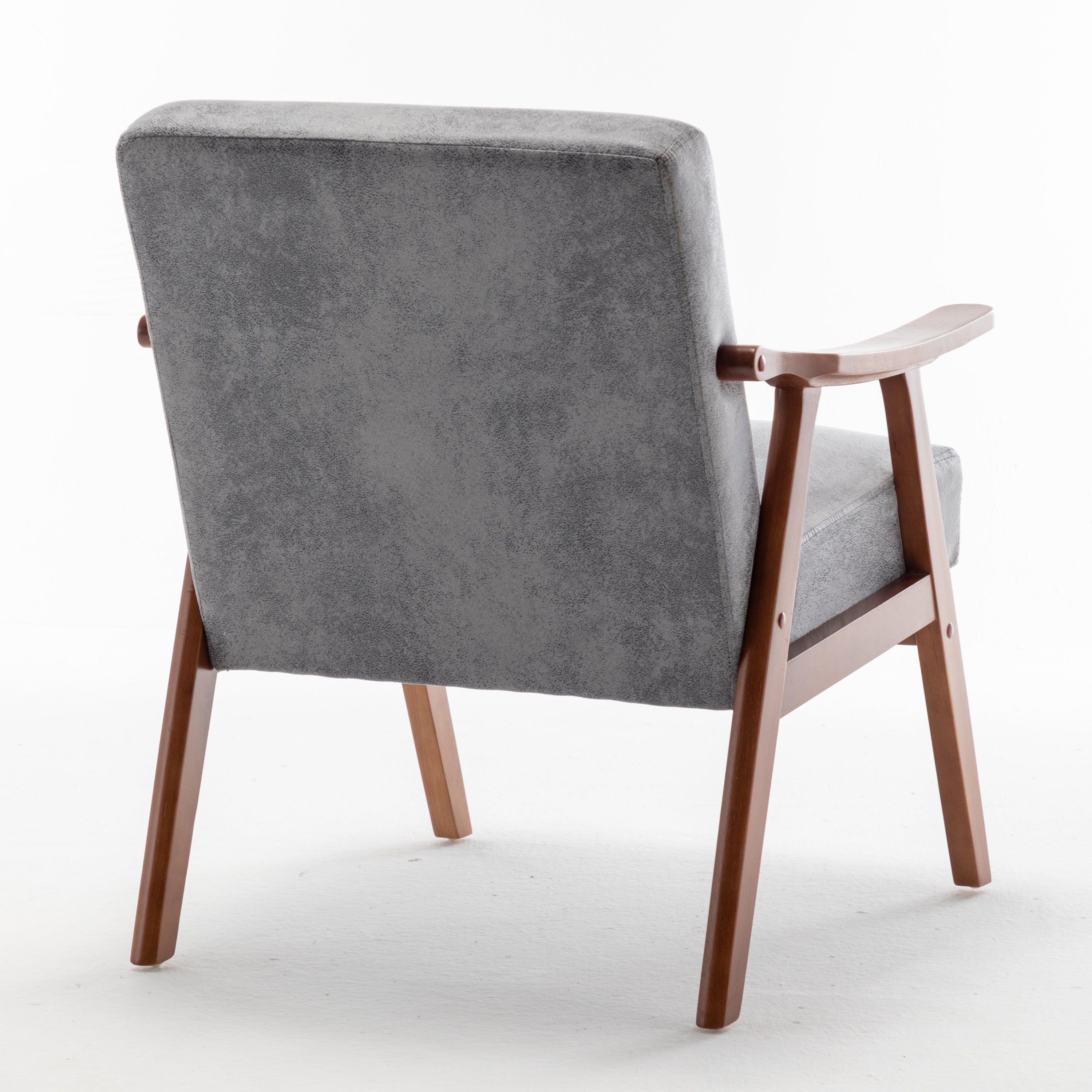 Mid-Century Modern Wingback Accent Chair with Solid Wood Frame and Extra-Thick Backrest – Lounge Chair for Living Room, Bedroom, or Reading Room - Grand Goldman Shop