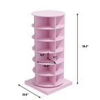 Modern Pink 360 Rotating Shoe Cabinet with 6 Layers for Space-Saving Organization, Plywood, Large Capacity - Grand Goldman Shop