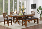 Espresso and Walnut Bench with Padded Seat - Grand Goldman Shop