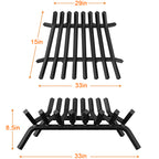 Fireplace Grate,Fireplace Log Holder,Heavy Duty Solid Cast Iron FIrewood Log Burning Rack for Inside The Fireplace Accessories Outood Fire Pit Kindling Fireplace Tools (33 inch) - Grand Goldman Shop
