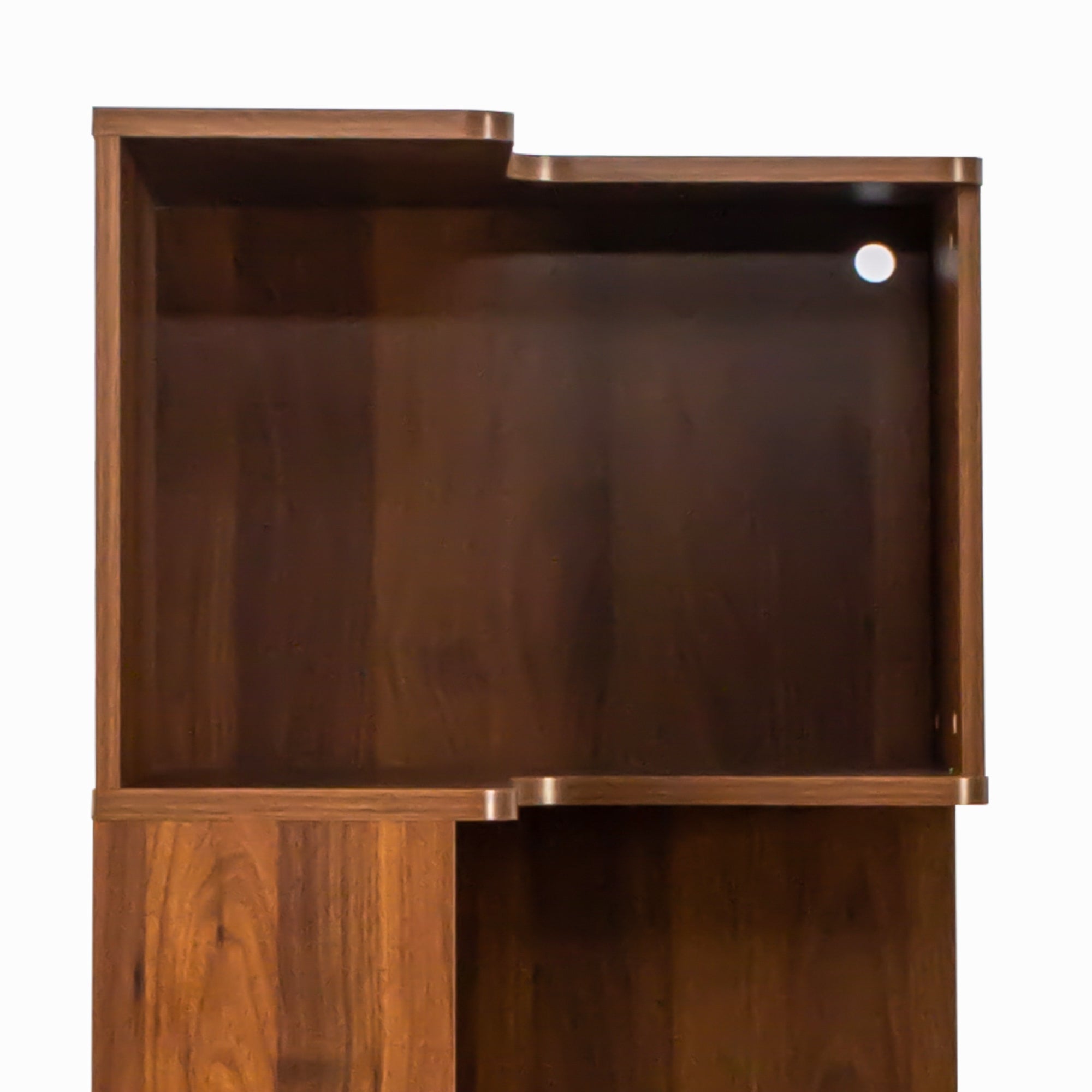Corner Book Shelf - 5 Tier Corner Bookshelf  Bookcase with Baffle, Freestanding L Shaped Display Shelf Stand with led lights for Home Office, Living Room, Bedroom, Kitchen - Grand Goldman Shop