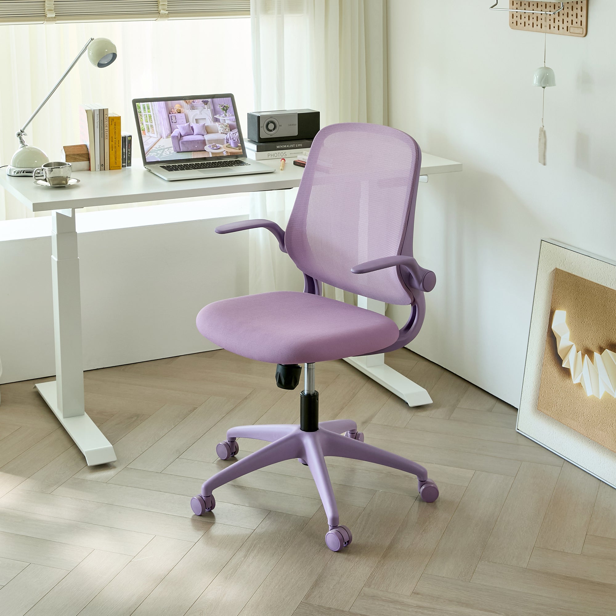 Ergonomic Color Office Chair 350LBS, Home Office, Mesh Back, Integrated Molded Foam, Comfortable Sitting, Flipping Armrest, F