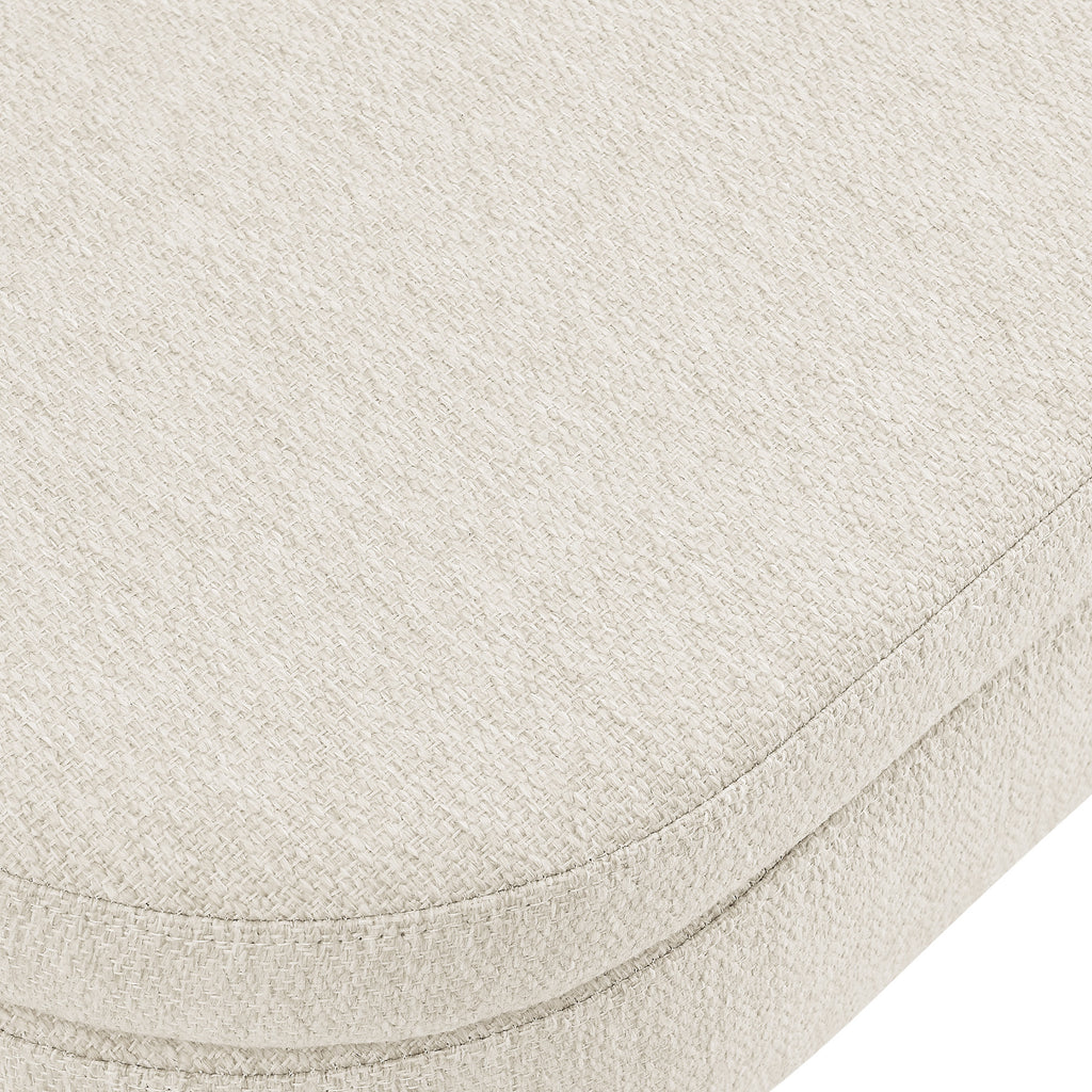 Ottoman Oval Storage Bench,Rubber Wood Legs, Beige(43.5'x16'x16') - Grand Goldman Shop