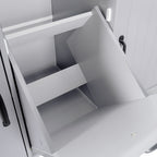 K&K Kitchen Island with Trash Can Storage Cabinet, Kitchen Cart with Drop Leaf, Spice Rack, Towel Rack and Drawer, Rolling Kitchen Island on Wheels with Adjustable Shelf, Grey - Grand Goldman Shop