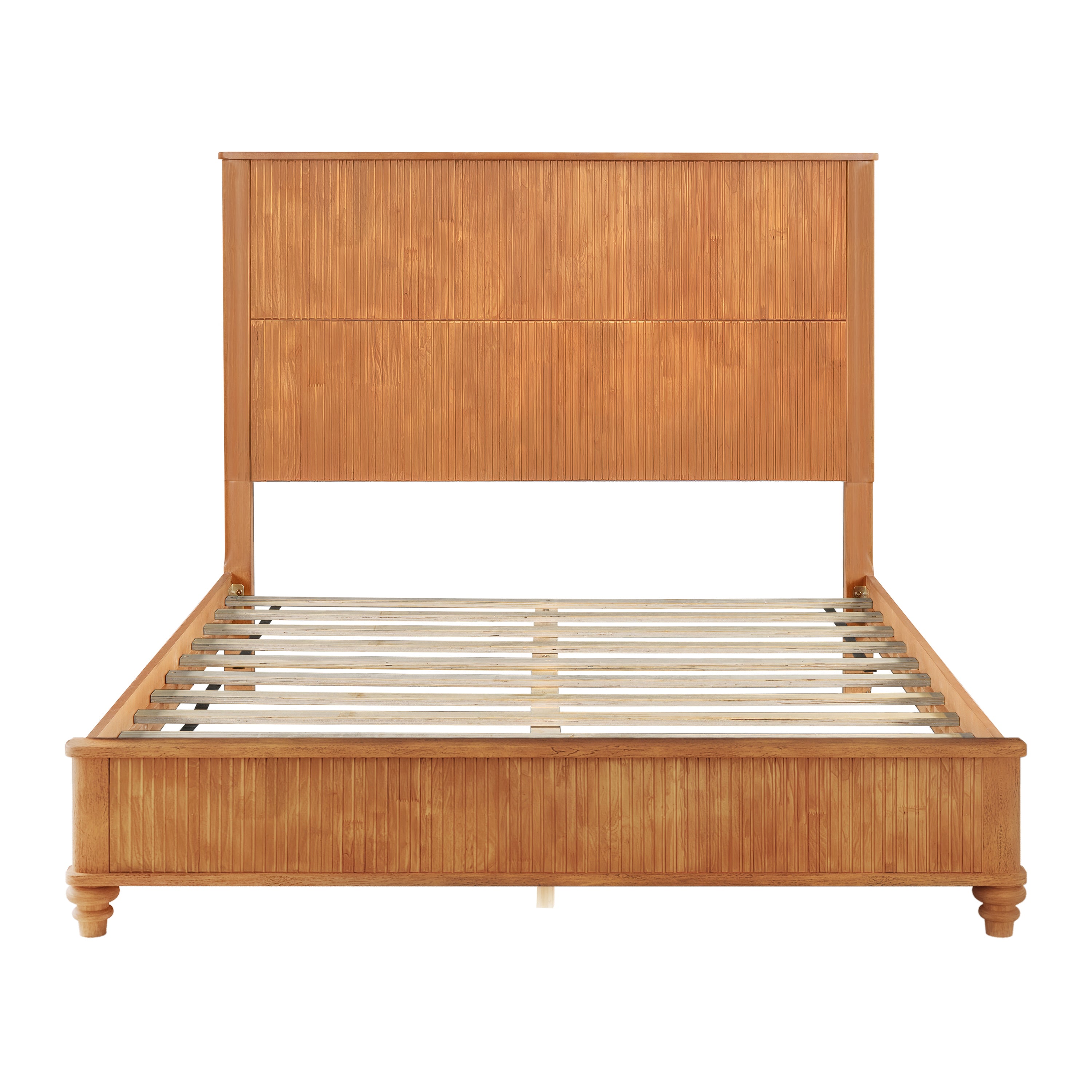 3-Piece Bedroom set with a Queen Size Bed and 2 Nightstands, Natural - Grand Goldman Shop