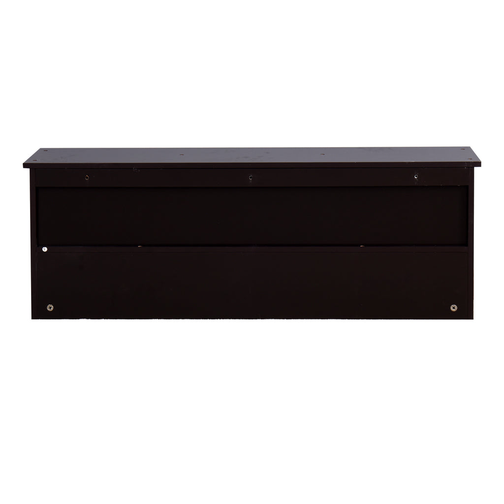 Espresso Entryway Wall Mounted Coat Rack with 4 Dual Hooks Living Room Wooden Storage Shelf - Grand Goldman Shop