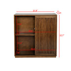 Mid Century Sideboard with 2 Sliding Door & Solid Wood Decorative Strips, Storage Cabinet for Living Room, Kitchen, Dining, Entryway, Hallway - Grand Goldman Shop