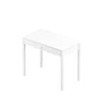 White 35.43' Vanity Desk with Drawer – Modern Makeup Table with Scalloped Front & Gold Knob, Compact Writing Desk with 4 Sturdy Legs for Bedroom, Small Home Office & Apartment Spaces - Grand Goldman Shop