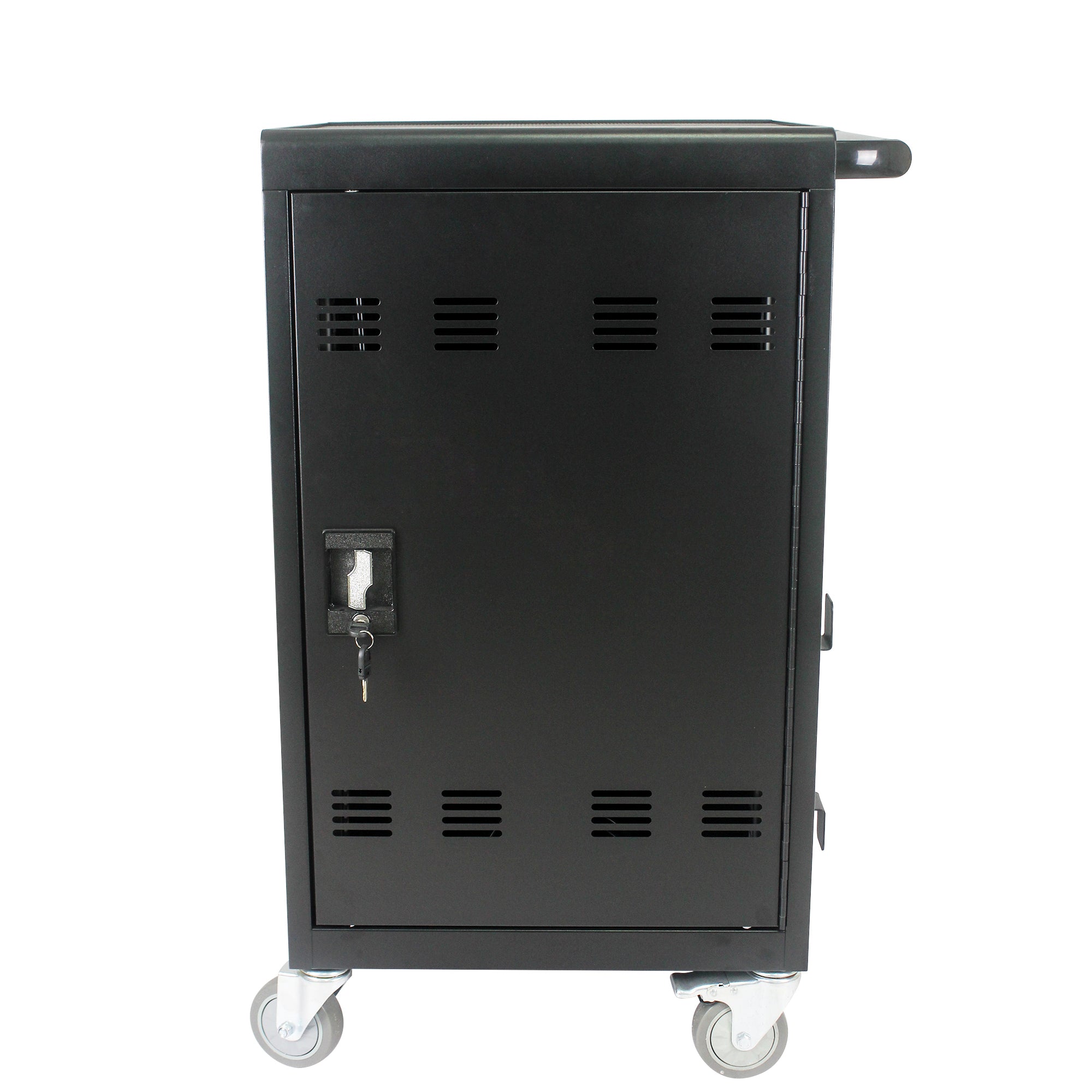 Mobile Charging Cart for Tablets Laptops 35-Device Capacity Matt Black Metal - Grand Goldman