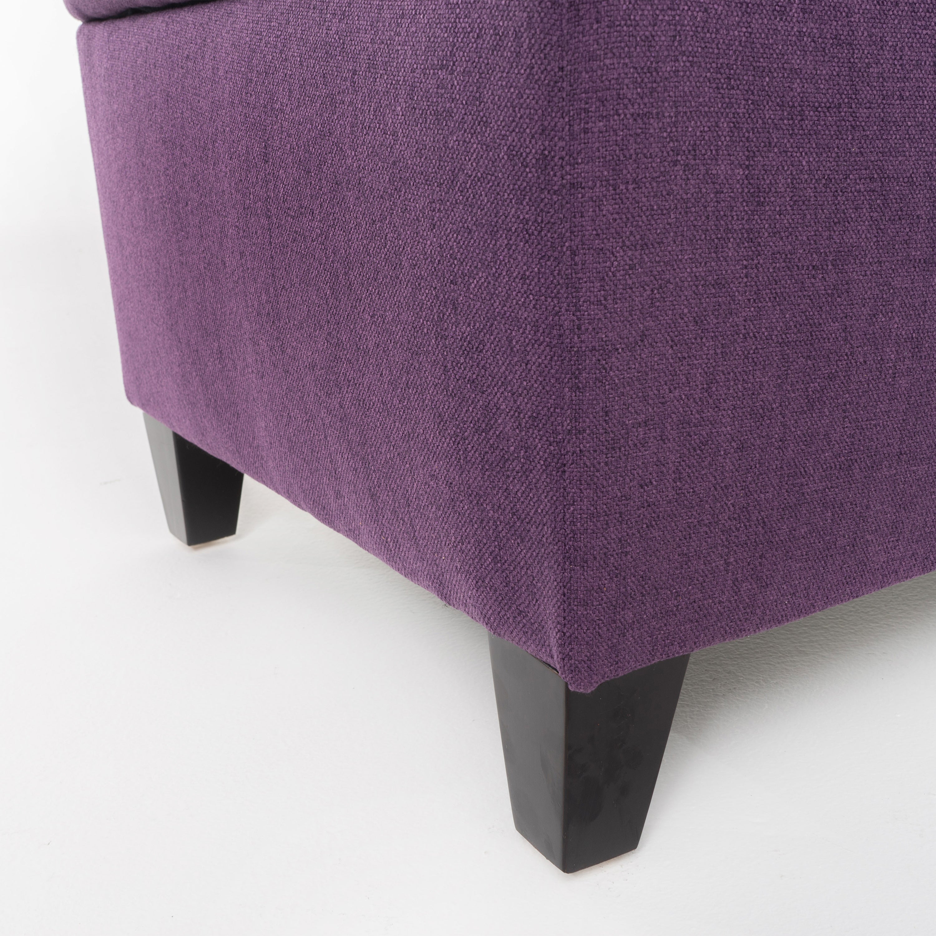 Juliana Storage Ottoman Purple Fabric with Birch Legs 50x20.5x18.3 Inch - Grand Goldman Shop