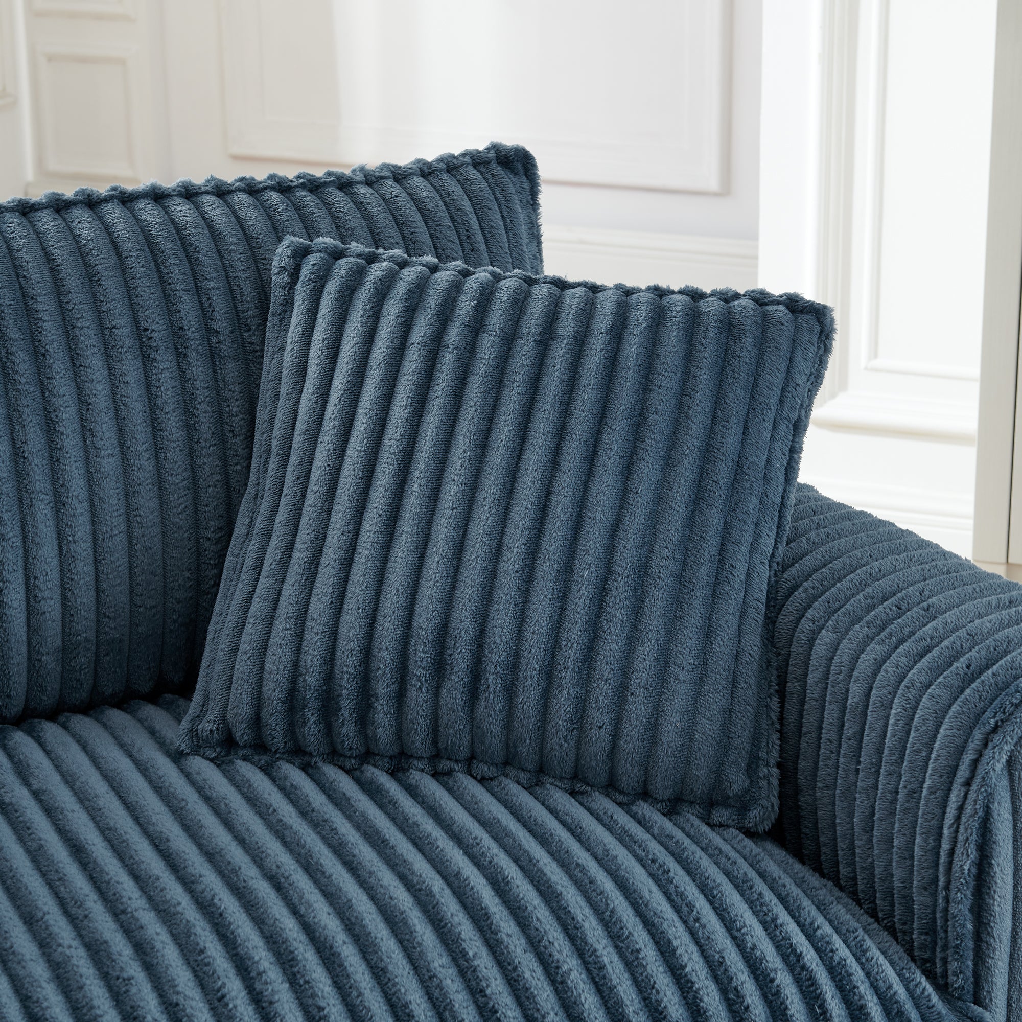 Lazy sofa chair, comfortable single-person sofa chair, with a backrest and soft seat cushion, having armrests on both sides, suitable for living room and bedroom - Blue - Grand Goldman Shop