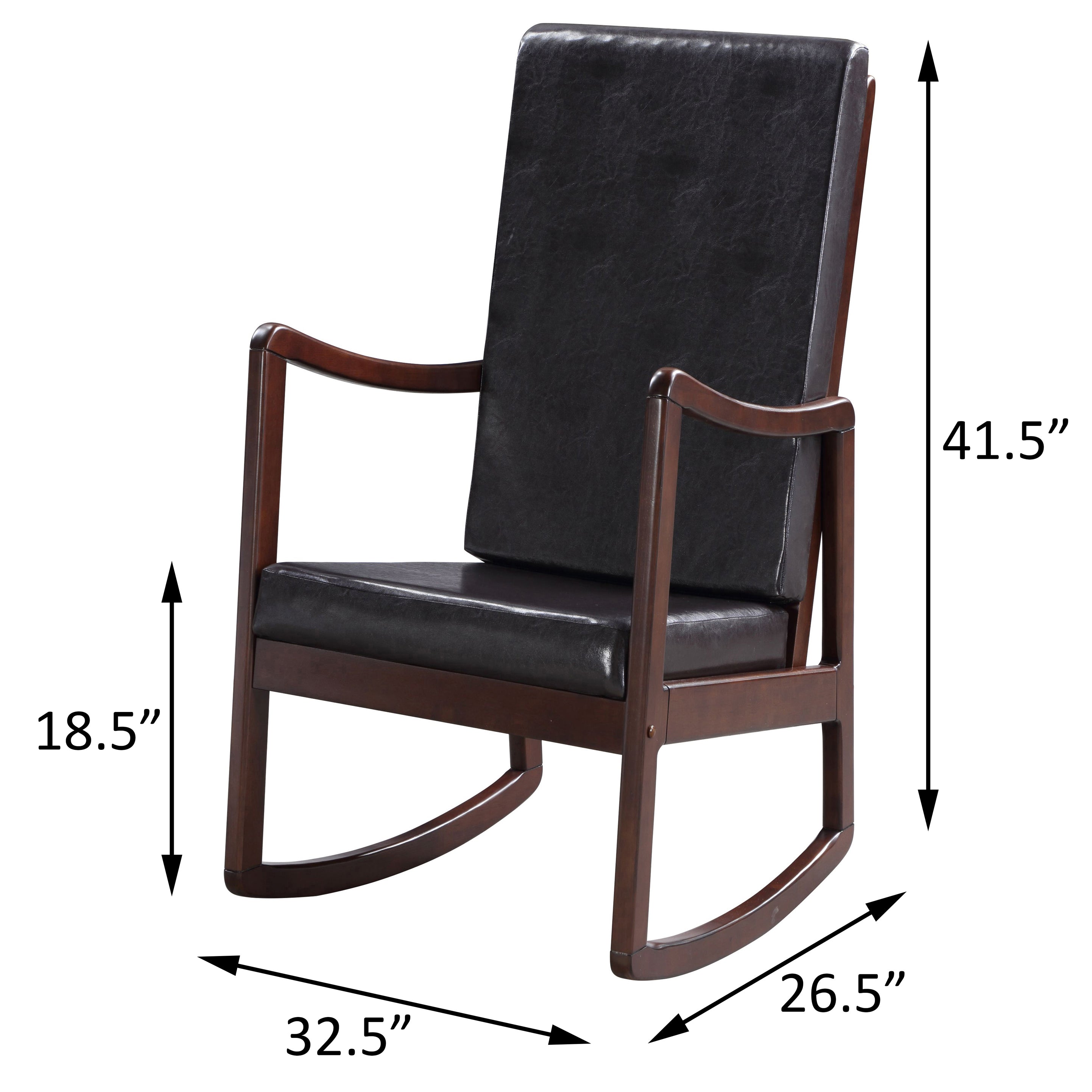 Dark Brown and Espresso Rocking Chair with Armrest - Grand Goldman Shop