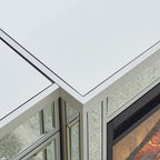 W 57' X D 15 ' X H 25.6' Flash silver combination TV fireplace cabinet - Grand Goldman Shop