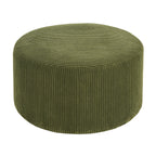 Upholstered Round Ottoman,Olive Green,Corduroy - Grand Goldman Shop